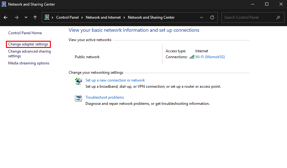 Cara masuk ke Adapter Setting Windows 11 untuk Setting DNS Google 