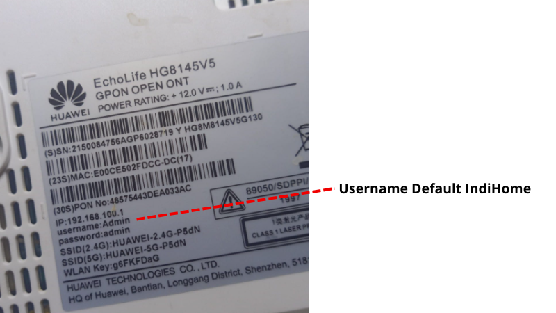 Cek di Router IndiHome username dan password defaultnya